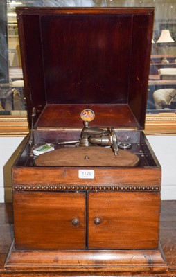 Lot 1129 - A Geisha mahogany table top gramophone by...