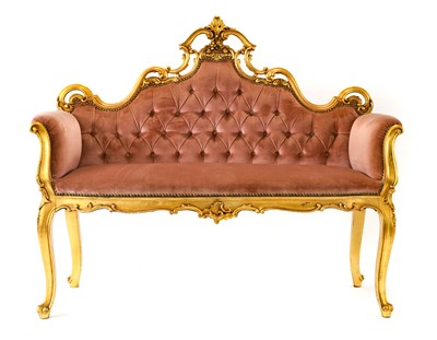 Lot 395 - {} A 20th Century Glltwood Sofa, in Louis XV...