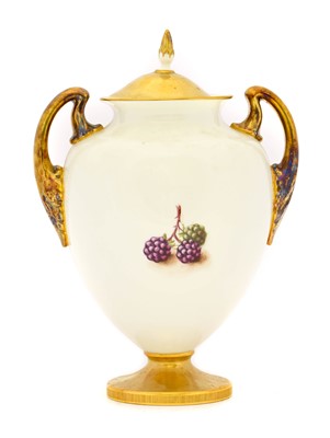 Lot 42 - {} A Royal Worcester Porcelain Twin-Handled...