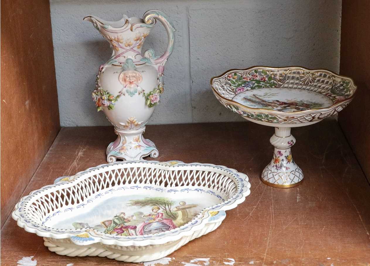 Lot 127 - A late 19th century German porcelain floral...