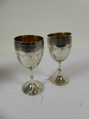 Lot 2086 - A Pair of Victorian Silver Goblets