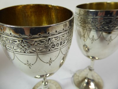Lot 2086 - A Pair of Victorian Silver Goblets