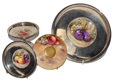 Lot 230 - A Royal Worcester silver mounted small...