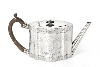 Lot 2290 - {} A George III Provincial Silver Teapot
