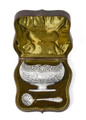 Lot 2098 - A Victorian Silver Sugar-Bowl and Sifting-Spoon