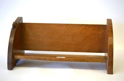 Lot 961 - A Robert  "Mouseman " Thompson Oak Book Trough, with carved mouse signature, 46cm