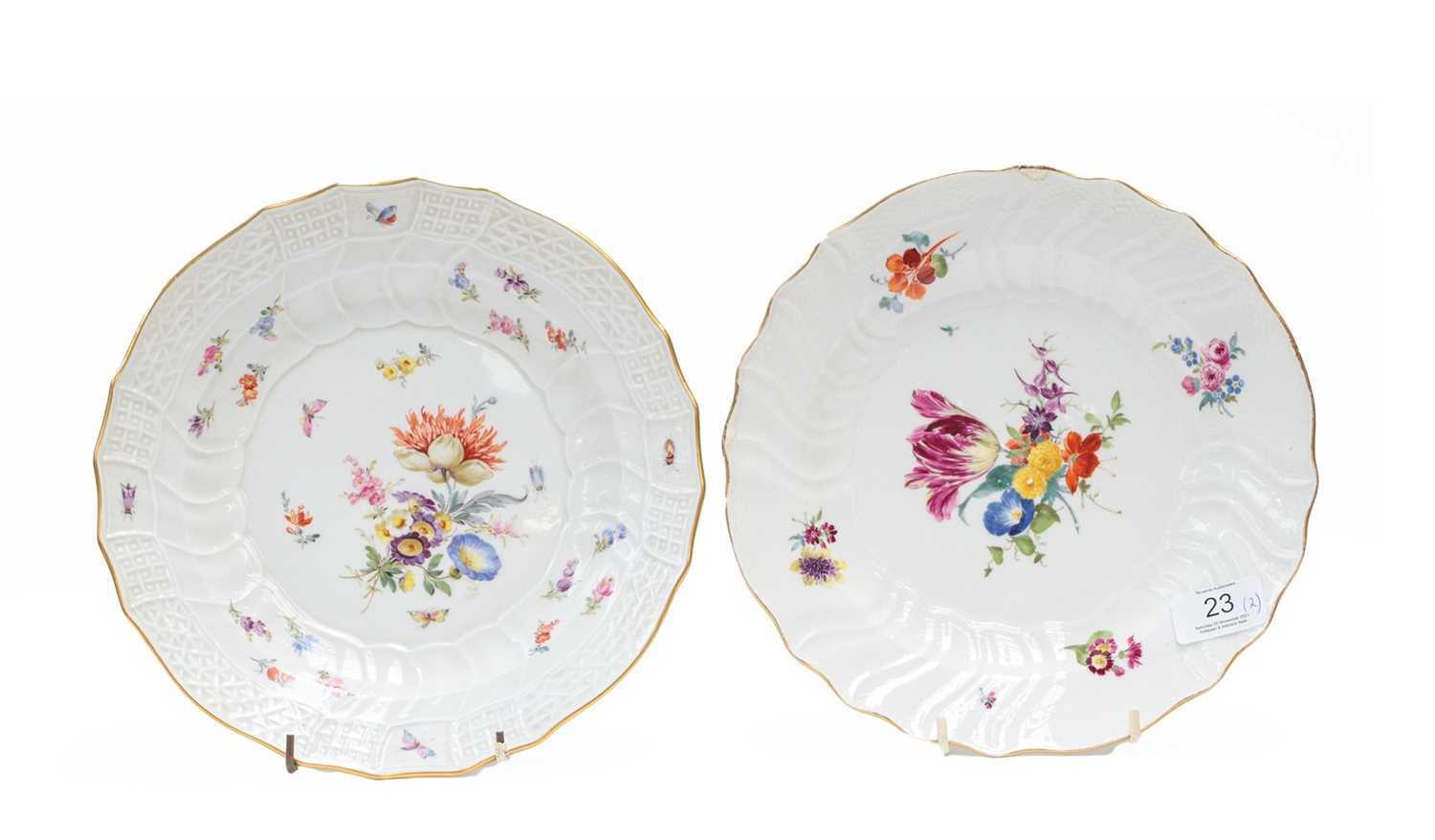 Lot 23 - A Meissen academic period plate, together with...