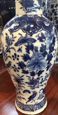 Lot 243 - Four 19th century Chinese blue and white vases,...