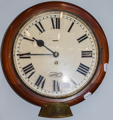 Lot 1300 - A mahogany wall timepiece, labelled Antique...