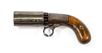 Lot 305 - A 19th Century Six Shot Pepperbox Revolver by...