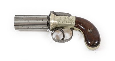 Lot 306 - A 19th Century Six Shot Pepperbox Revolver,...