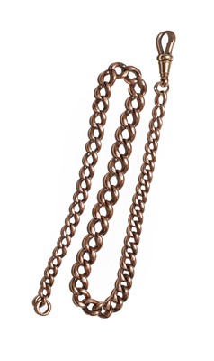 Lot 319 - A graduated curb link necklace, stamped '9'...