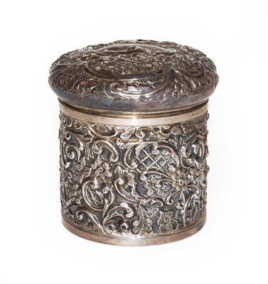 Lot 221 - An Edward VII silver dressing table jar, by...