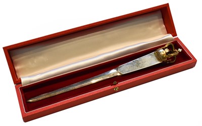Lot 282 - An Elizabeth II Parcel-Gilt Silver Paper-Knife,...
