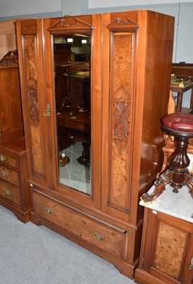 Lot 1277 - A Victorian four-part mahogany and burr walnut...