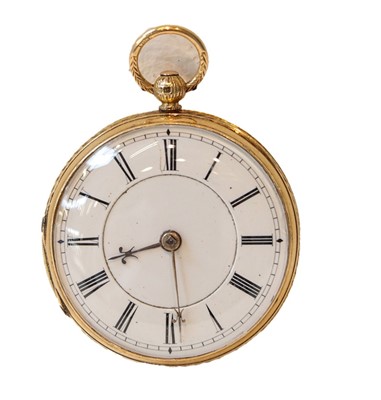 Lot 252 - A lady's 18 carat gold fob watch, signed...