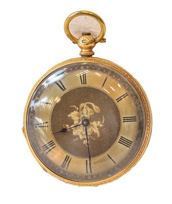 Lot 251 - A lady's 18 carat gold fob watch, case stamped...