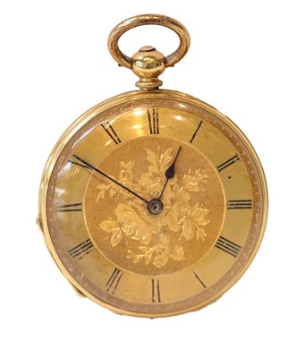 Lot 245 - A lady's 18 carat gold fob watch, circa 1890,...