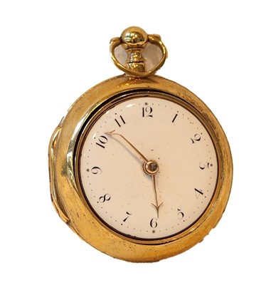 Lot 305 - A gilt metal pair cased verge pocket watch,...