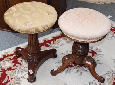 Lot 1206 - A Regency rosewood piano stool with associated...