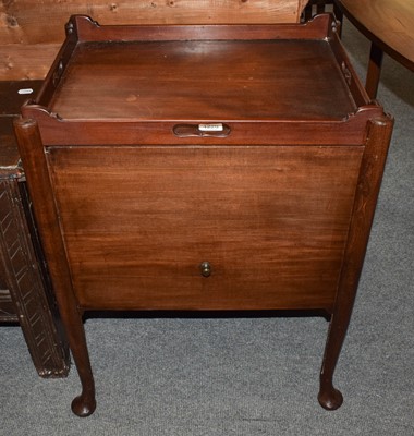 Lot 1229 - A mahogany commode with tambour front...