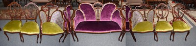 Lot 1239 - An Edwardian maghogany seven piece parlour...