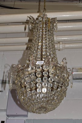 Lot 1298 - A lustre drop ceiling light, 66cm drop