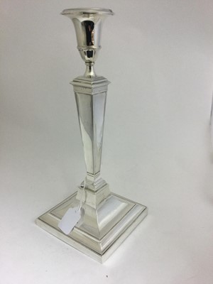 Lot 2153 - A Pair of George V Silver Candlesticks