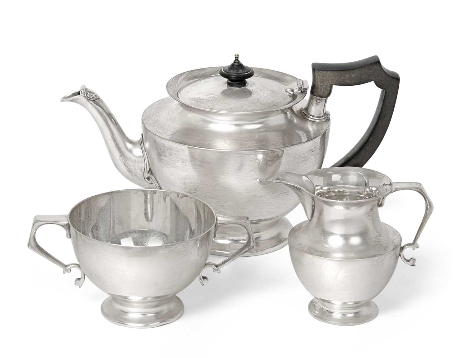 Lot 2116 - A Three-Piece George V Silver Tea-Service