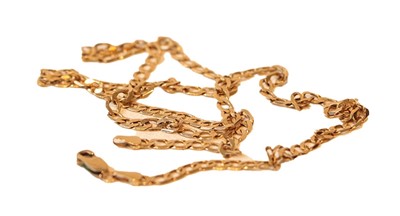 Lot 284 - A 9 carat gold curb link necklace, length 59cm