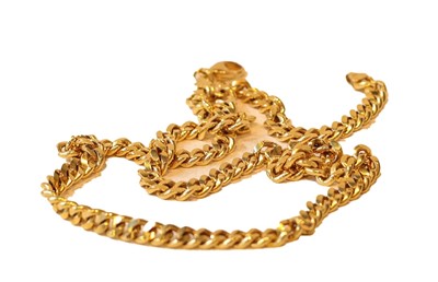 Lot 269 - A 9 carat gold curb link necklace, length 45.5cm