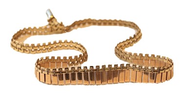 Lot 276 - A 9 carat gold fancy link necklace, length 42cm