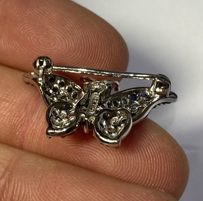 Lot 2409 - A Sapphire and Diamond Butterfly Brooch