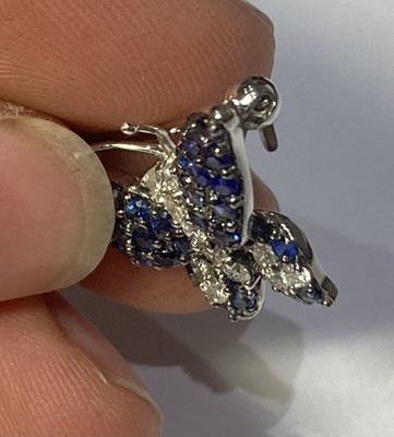 Lot 2409 - A Sapphire and Diamond Butterfly Brooch