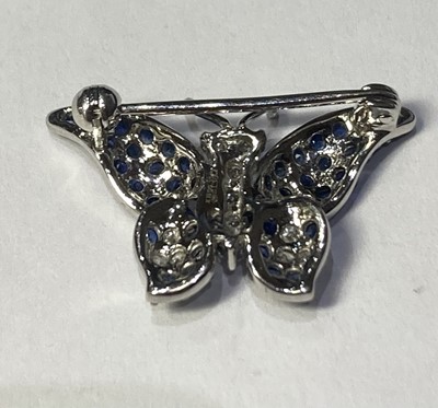 Lot 2409 - A Sapphire and Diamond Butterfly Brooch