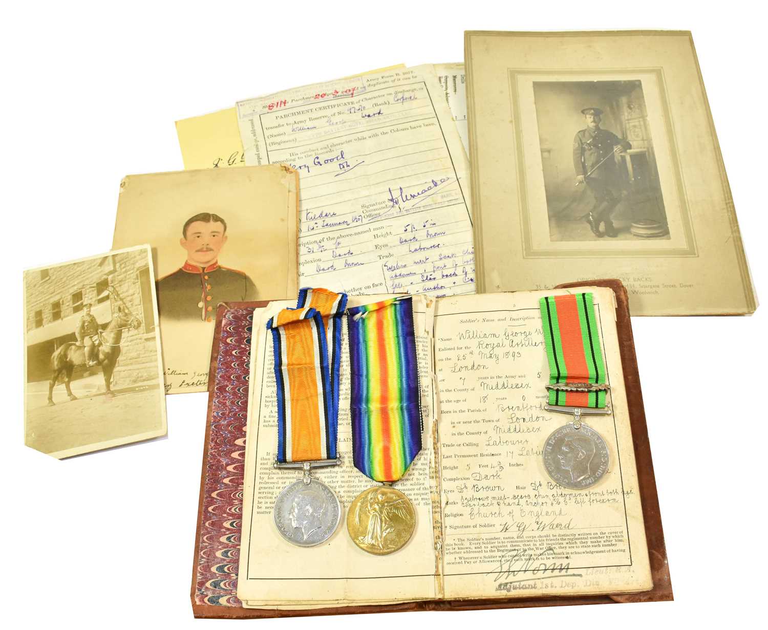 Lot 50 - A First/Second World War Group of Three Medals,...