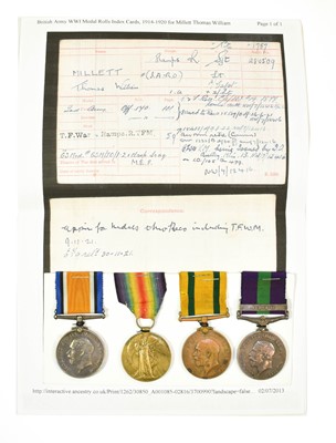 Lot 53 - A First World War Group of Four Medals,...