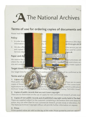 Lot 55 - A Pair of Victorian Campaign Medals, awarded...