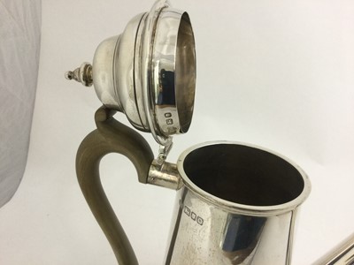 Lot 2158 - A Three-Piece George VI Silver Coffee-Service With an Edward VIII Sugar-Bowl