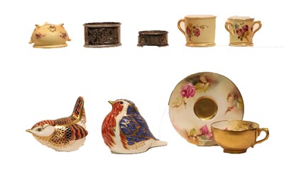 Lot 94 - A Royal Worcester miniature tyg, mug bowl and...