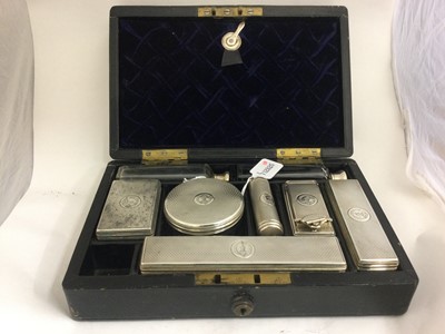 Lot 2102 - A Victorian Silver Travelling Dressing-Table Set