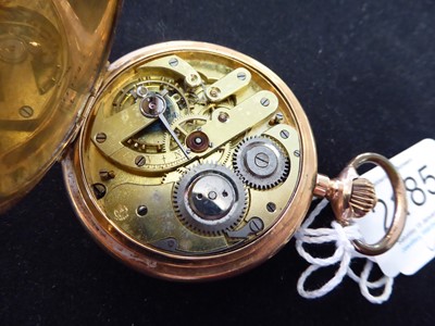 Lot 2185 - A 14 Carat Gold Full Hunter Pocket Watch