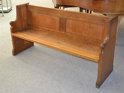 Lot 966 - A Pair of Robert  "Mouseman " Thompson 5'3 " Oak Pews, with panelled backs and shaped ends,...