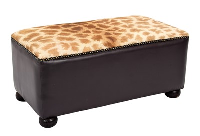 Lot 243 - Animal Furniture: A Giraffe Hide Ottoman,...