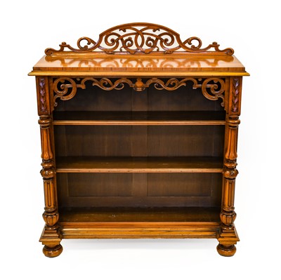 Lot 1269 - A Victorian Figured Walnut Dwarf Bookcase,...