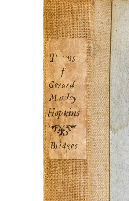 Lot 2052 - Hopkins (Gerard Manley) Poems of ..., now...