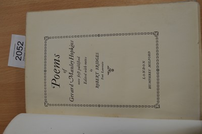 Lot 2052 - Hopkins (Gerard Manley) Poems of ..., now...