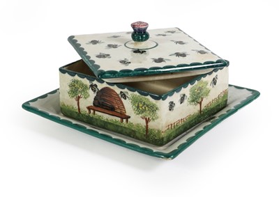 Lot 199 - A Wemyss Pottery Honeycomb Box, Cover and...