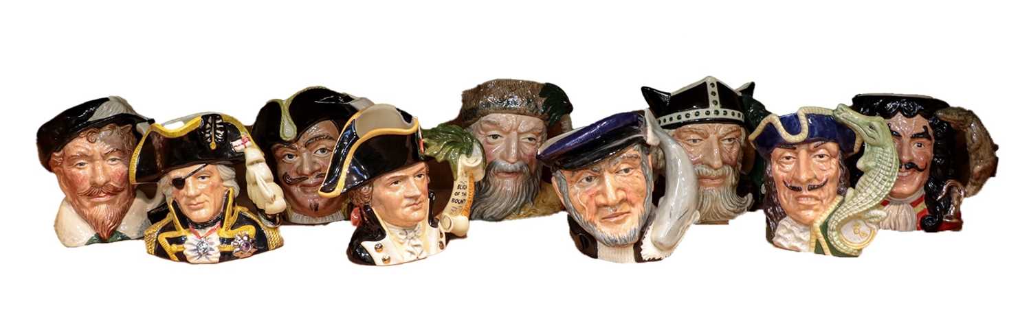 Lot 55 - Nine Royal Doulton character jugs, to include:...