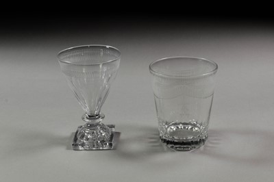 Lot 249 - A Glass Tumbler, early 19th century, engraved...